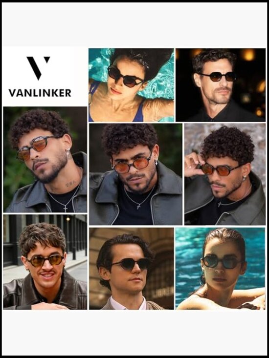 Hexagon Square Polarized Sunglasses Retro Unisex Shield Frame main image 5
